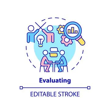 Evaluating concept icon Stock Illustration