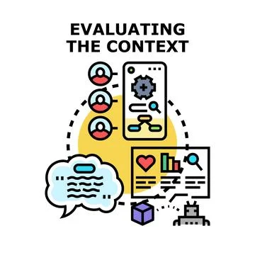 Evaluating context with data analysis and artificial intelligence Stock Illustration
