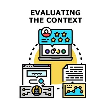 Evaluating context data for business analysis process Illustration