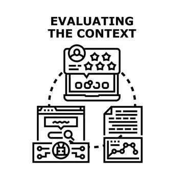 Evaluating context data for business analysis process Illustration