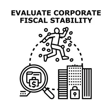 Evaluating corporate fiscal stability analyzing business growth strategy イラスト素材
