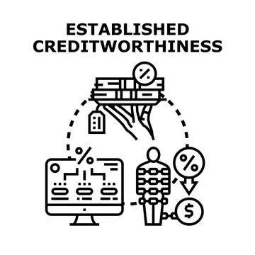 Evaluating creditworthiness for successful financial services Stock Illustration