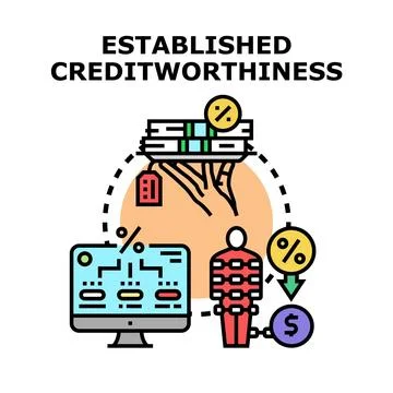 Evaluating creditworthiness for successful financial services Stock Illustration