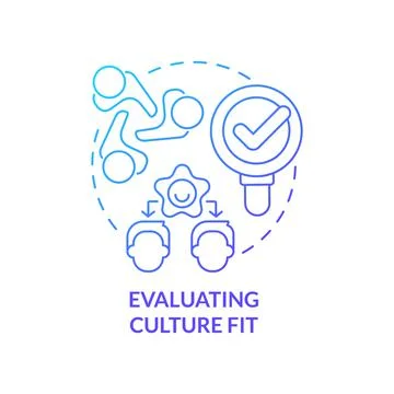 Evaluating culture fit blue gradient concept icon Ilustración de archivo