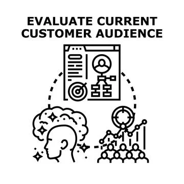Evaluating current customer audience for business strategy 스톡 일러스트