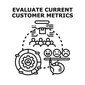 Evaluating current customer metrics for business analysis Stockillustratie