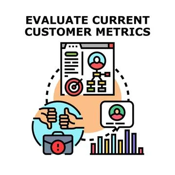 Evaluating current customer metrics for business performance analysis Illustrazione stock