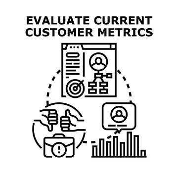 Evaluating current customer metrics for business performance analysis 스톡 일러스트