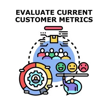 Evaluating current customer metrics for business analysis 스톡 일러스트