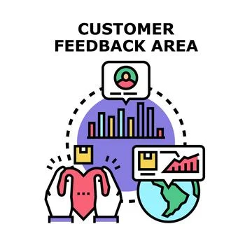 Evaluating customer feedback data for business improvement Stock Illustration