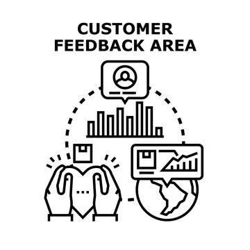 Evaluating customer feedback data for business improvement Illustrazione stock