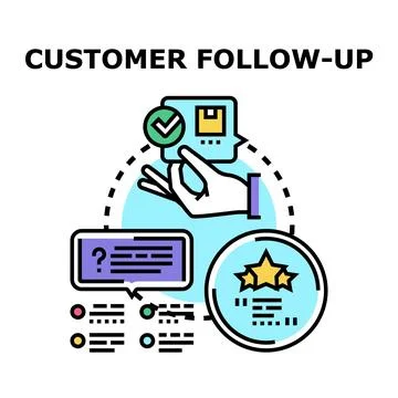 Evaluating customer follow up process and client feedback 스톡 일러스트