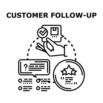Evaluating customer follow up process and client feedback Ilustración de archivo