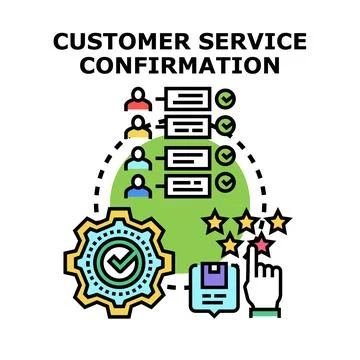 Evaluating customer service confirmation and quality rating system Stock-Illustration