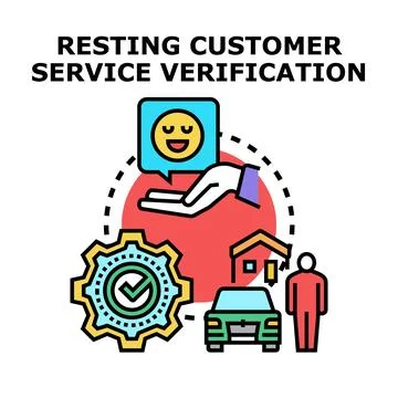 Evaluating customer service satisfaction and product verification Stock Illustration