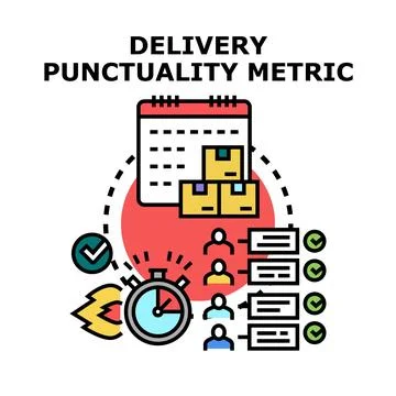 Evaluating delivery punctuality metrics and shipping deadlines イラスト素材
