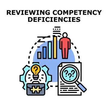 Evaluating employee competency deficiencies and skill gaps 库存插图