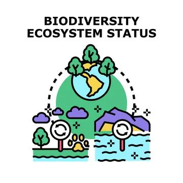 Evaluating global biodiversity and ecosystem health status 스톡 일러스트