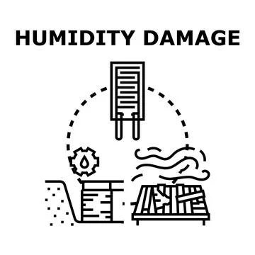 Evaluating humidity damaging conditions and water leaks 库存插图