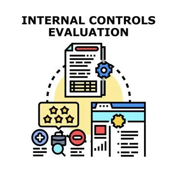 Evaluating internal controls system for business audit and risk management Stock Illustration