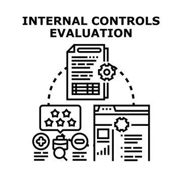 Evaluating internal controls system for business audit and risk management Stock Illustration