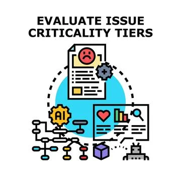 Evaluating issue criticality tiers with ai analysis 스톡 일러스트