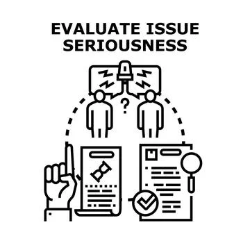 Evaluating issue seriousness and urgency for problem solving Stock Illustration