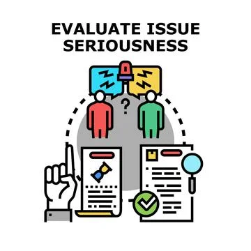 Evaluating issue seriousness and urgency for problem solving イラスト素材