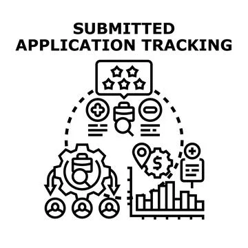 Evaluating job application tracking system concept Stock Illustration