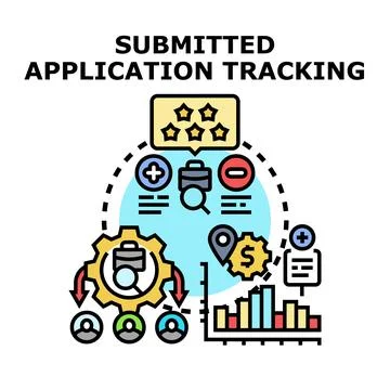 Evaluating job application tracking system concept Stock Illustration