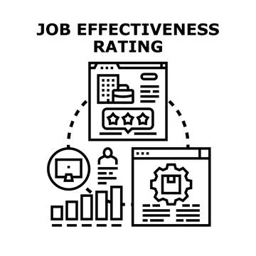 Evaluating job effectiveness rating and performance concept Stock Illustration