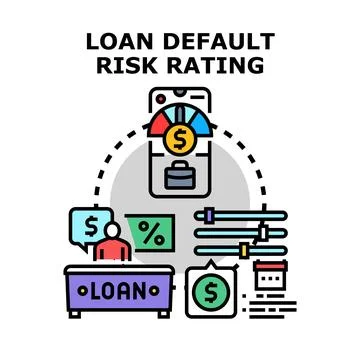 Evaluating loan default risk rating and credit score Stock Illustration