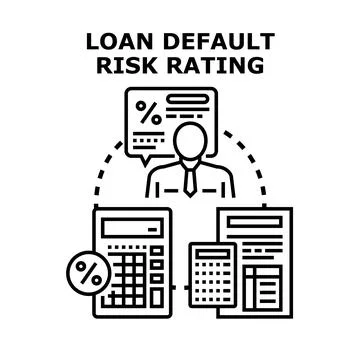 Evaluating loan default risk rating concept Stock Illustration