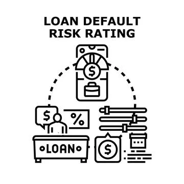 Evaluating loan default risk rating and credit score Stock Illustration