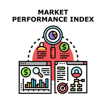 Evaluating market performance index using data analysis Stock Illustration
