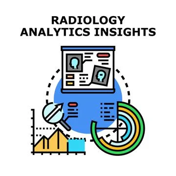 Evaluating medical data for radiology analytics insights 库存插图