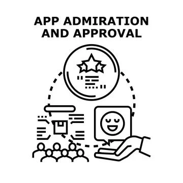 Evaluating mobile application admiration and approval concept 스톡 일러스트