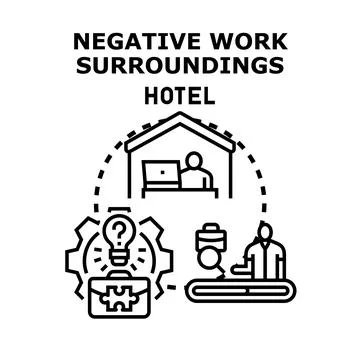 Evaluating negative work surroundings and professional challenges Stock Illustration