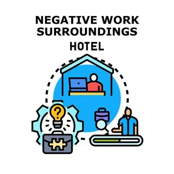 Evaluating negative work surroundings and professional challenges Stock Illustration