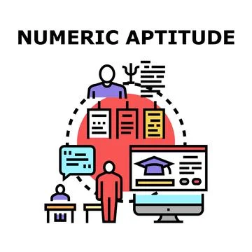 Evaluating numeric aptitude and talent through assessment process Stock Illustration