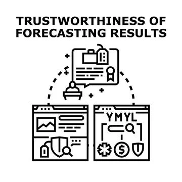 Evaluating online data trustworthiness and financial forecasting results Stock Illustration
