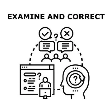 Evaluating online performance and correcting errors concept Stock Illustration