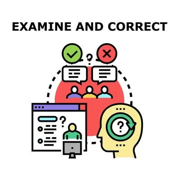 Evaluating online performance and correcting errors concept Stock Illustration