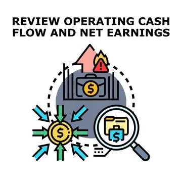 Evaluating operating cash flow and financial net earnings イラスト素材