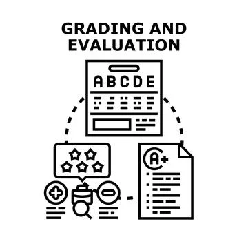 Evaluating performance and assessing student grading system 스톡 일러스트