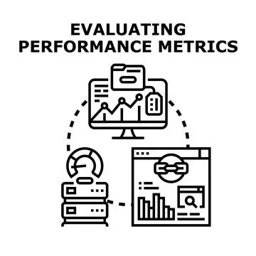 Evaluating performance metrics with data analysis and optimization Illustrazione stock