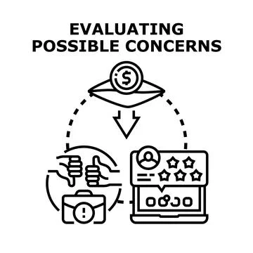 Evaluating possible concerns for business decision making 库存插图