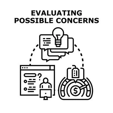 Evaluating possible concerns for business risk management 库存插图