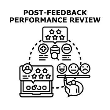 Evaluating post feedback performance and employee review Stock Illustration
