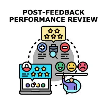 Evaluating post feedback performance and employee review 스톡 일러스트
